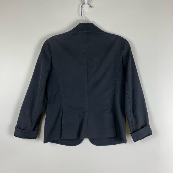 Theory School Boy Blazer Charcoal Gray Cotton Womens Size 2 - Picture 9 of 11